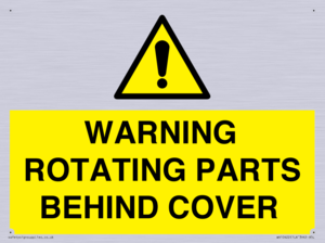 WARNING ROTATING PARTS BEHIND COVER